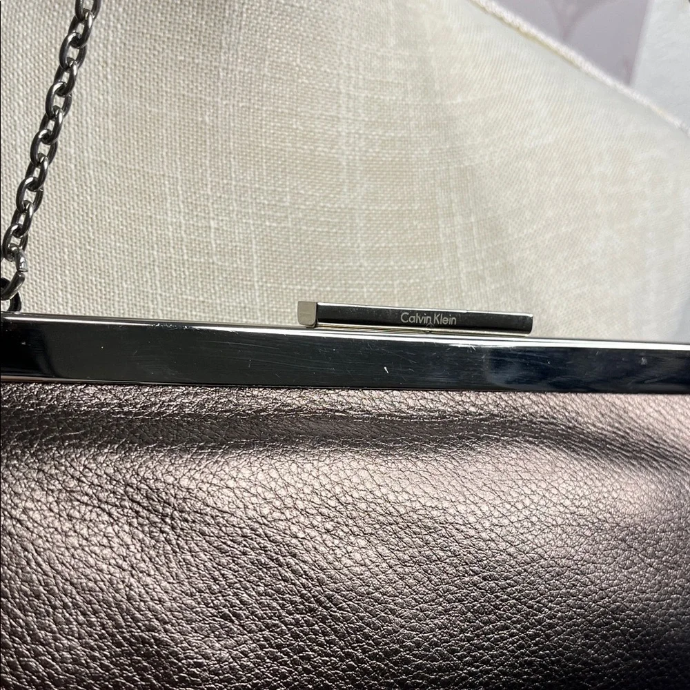 Calvin Klein Bronze Leather Clutch